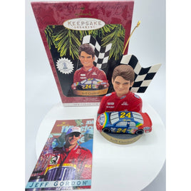 Vintage NASCAR Jeff Gordon Hallmark Christmas Ornament 1997 with Trading Card