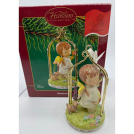 Vintage Carlton Stardusters Angel & Puppy Christmas Ornament Caught in the Act