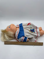 Vintage Cabbage Patch Doll Splashin' Kids Girl Blonde Hair 16" Blue Eyes 1987