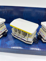 Disney World Parks Parking Lot Tram Transport 4 Piece Die Cast Metal Set