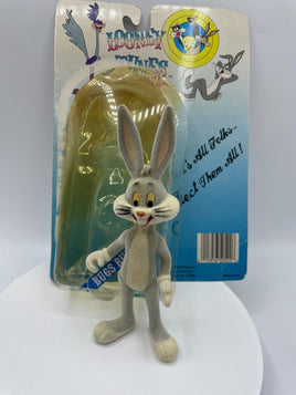 Vintage Looney Tunes Bugs Bunny Action Figure Lucky Bell 1988 w/ Original Card