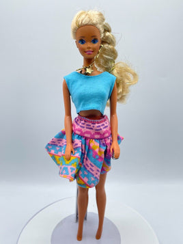 Vintage Western Fun Barbie Doll Mattel 1989 Blonde Hair Blue Eyes