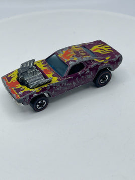 Vintage Hot Wheels Redline 1970 Rodger Dodger Purple Flying Colors Flames Car