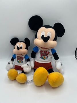 Disneyland Parks Pixar Pier Mickey Mouse 14” 10" Stuffed Toy Plush Doll Lot of 2