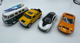 Kinsmart 1/34 Pull Back Car Lot Lamborghini BMW Volkswagen Surf Bus Hummer