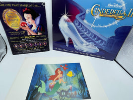 Disney Lithograph Print Lot Cinderella II Snow White & Ariel The Little Mermaid