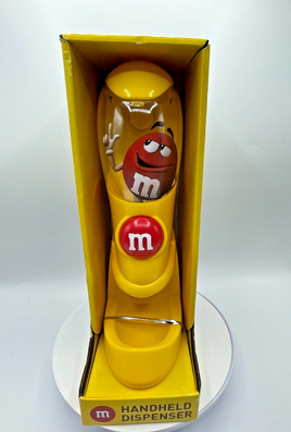 M&M's Yellow Handheld Manuel Candy Dispenser Red Character New