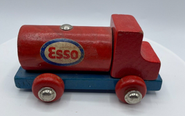 Vintage Esso Toy Tanker Truck West Germany Wooden Toy Car Antique Wood Toys