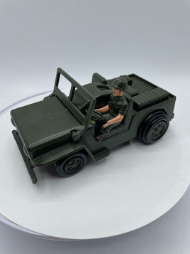 Vintage Louis Marx Willys Army Jeep Ripcord SSP Style Toy Car with Driver