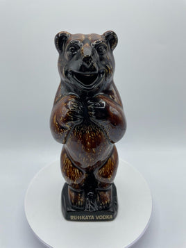 Russkaya Vodka Bear Decanter Pitcher Ceramic Promotional Liquor Barware Russia