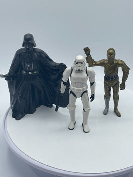 Star Wars Vintage PVC Figure Lot Darth Vader Stormtrooper C-3PO 2004-2007