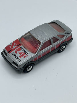 Vintage Matchbox Ford Sierra XR4i Sport Silver Gray Red Diecast Car 1983