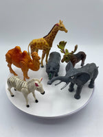 Vintage Lot of 6 Jointed Jungle Safari Zoo Animals Elephant Camel Zebra 1970s-80