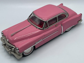 Vintage Auto De Luxe Large Friction Car 1950 Pink Cadillac Sedan Pressed Tin Toy