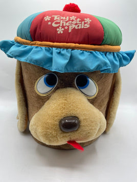 Vintage Dan Dee Toy Chest Pals Large Plush Dog Plastic Toy Bucket Rare Life Size