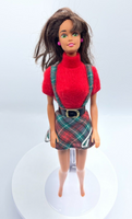 Vintage 1994 Ruffle Fun Teresa Doll & 1995 Barbie Fashion Avenue Red Plaid Skirt