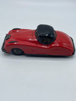 Vintage Jaguar XK150 Friction Toy Car 1950's Tin Toy Coupe Japan