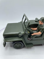 Vintage Louis Marx Willys Army Jeep Ripcord SSP Style Toy Car with Driver