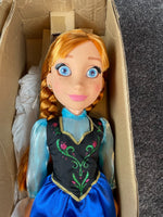 Disney Frozen Rare Large 18" Anna Doll Jakks Pacific & Tiara Earrings Necklace