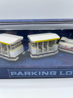 Disney World Parks Parking Lot Tram Transport 4 Piece Die Cast Metal Set