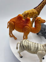 Vintage Lot of 6 Jointed Jungle Safari Zoo Animals Elephant Camel Zebra 1970s-80