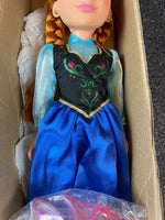 Disney Frozen Rare Large 18" Anna Doll Jakks Pacific & Tiara Earrings Necklace