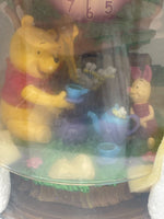 Disney Winnie the Pooh & Piglet Glass Dome Tree  Sculpted Anniversary Clock New