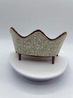 Vintage Miniature Dollhouse Sofa Victorian  Hand Carved Wood Heart Couch