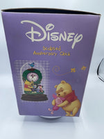 Disney Winnie the Pooh & Piglet Glass Dome Tree  Sculpted Anniversary Clock New