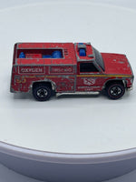 Vintage Hot Wheels Redline Emergency Unit 50 Red Fire Truck 1974 Hong Kong