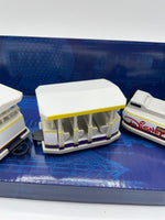 Disney World Parks Parking Lot Tram Transport 4 Piece Die Cast Metal Set