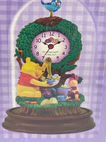 Disney Winnie the Pooh & Piglet Glass Dome Tree  Sculpted Anniversary Clock New