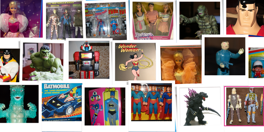 vintage action figures polaroid pictures