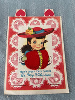 Vintage Don't Muff this Chance Girl Valentines Day Card Early 1900's Unused