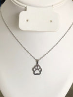 Paw Print Necklace Cat Dog Fur Mom Lovers Gift Mothers Day Easter Birthday