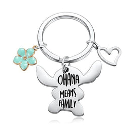 Lilo and Stitch Keychain Ohana Means Family Movie Keychain Disney Jewelry