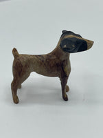 Vintage Wood Carved Fox Terrier Dog Early 20th Century Antique Figurine