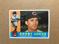 1960 Topps Bobby Locke card # 44 Pitcher Indians Vintage Baseball Card