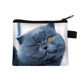 Women's Zippered Winking Cat Wallet Cute Purse Cat Mom Fur Mom Gift