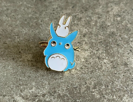 Blue and White Totoro Anime Lapel Pin Hayao Miyazaki Cartoons