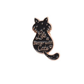 Life is Better with Cats Black Lapel Pin