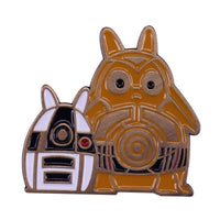 Rare Totoro as C-3PO and R2-D2 from Star Wars Lapel Pin Brooch Hayao Miyazaki