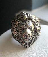 Adjustable Lion Head Ring Motorcycle Lovers Heavy Metal Music Gift