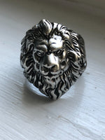 Adjustable Lion Head Ring Motorcycle Lovers Heavy Metal Music Gift