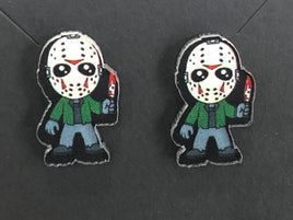 Jason Vorhees Acrylic Horror Stud Earrings Friday the 13th Movie Lovers Gift