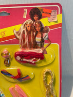 Rare Vintage Barbie Finishing Touches Hair Fun Accessories Wigs Brush Comb 1982