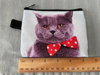 Women's Zippered Cat Wallet Cute Bowtie Purse Cat Mom Fur Mom Gift