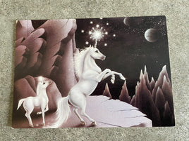 Rare Vintage 1980's Argus Aardvark Art Andy Mack Postcard Unicorn Fantasy Card