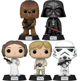 Funko Pop! Star Wars Classic Lot of 5 Luke Leia Chewbacca Vader Stormtrooper NEW