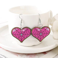 Custom Kawaii Pink Spiderwebs Goth Earrings